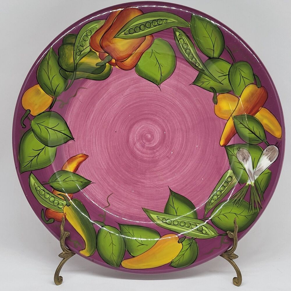 Gates Ware By Laurie Gates Peas In A Pod 12" Plate Platter GUC
